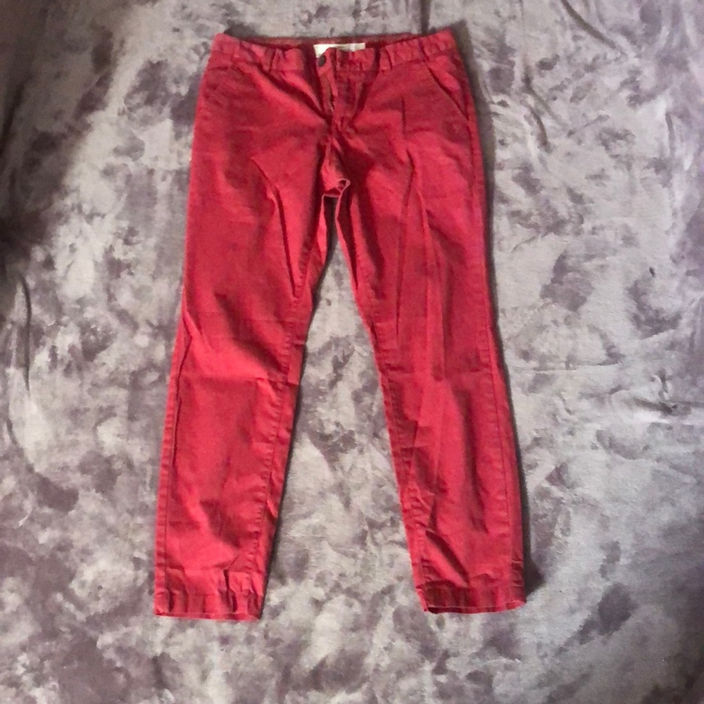 H&M LOGG Red Ankle Cut Pants size 8